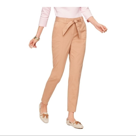 𝅺talbots TIE WAIST CHINOS ankle in white - Picture 4 of 15